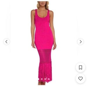 PQ Swim Pink Maxi Claudia Fringe Dress